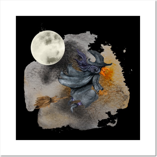 Moon Witch in Water Colour Wall Art by Kylie Paul